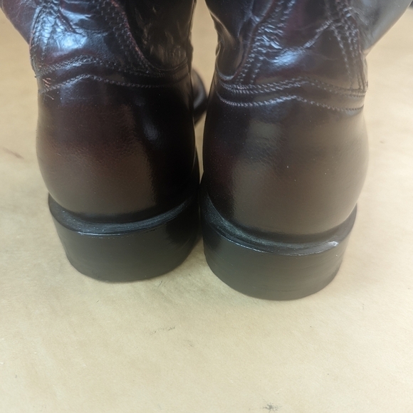 Lucchese Classics men's size 10.5B black cherry leather classic Western cowboy b - Picture 6 of 12